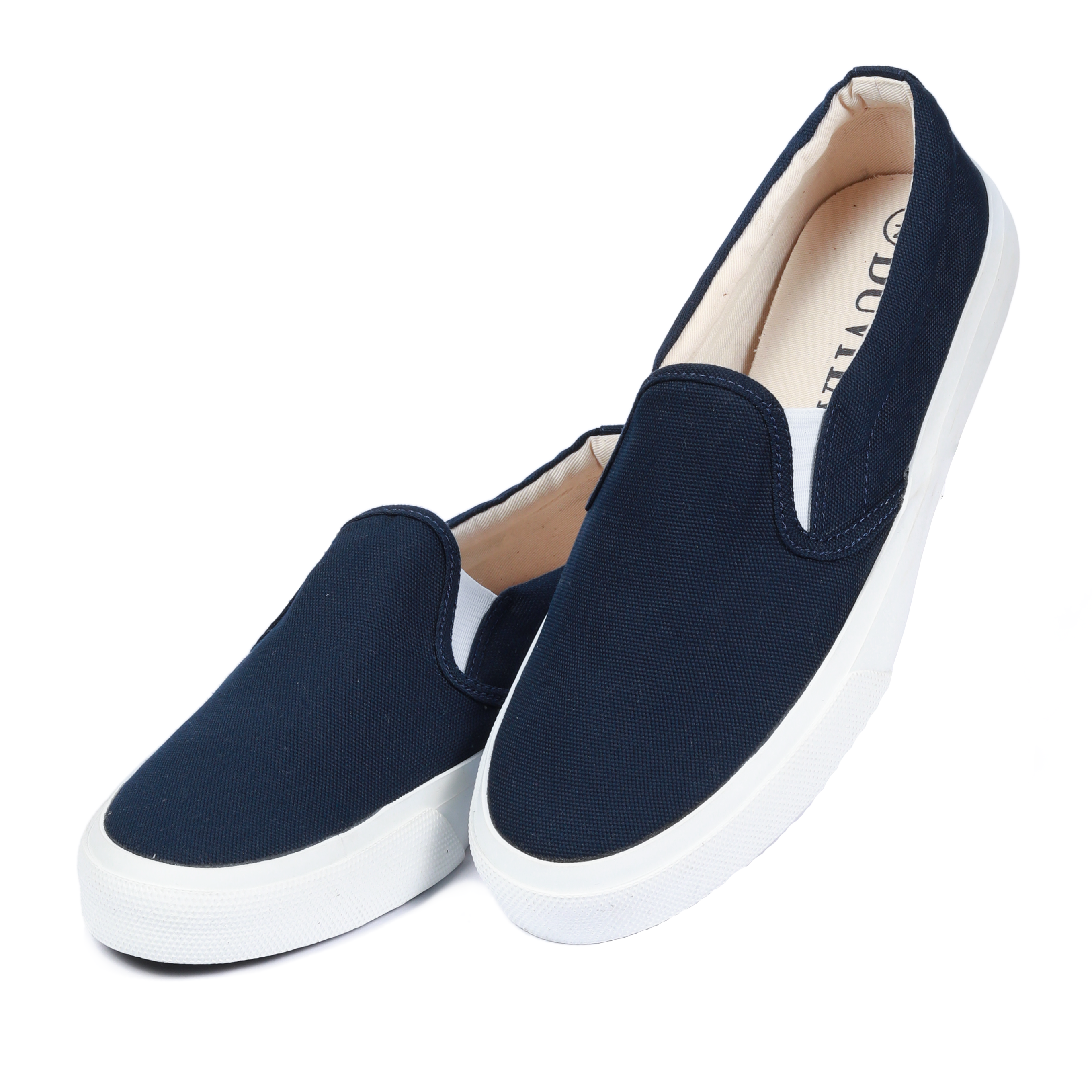 Navy blue canvas 2024 slip on shoes