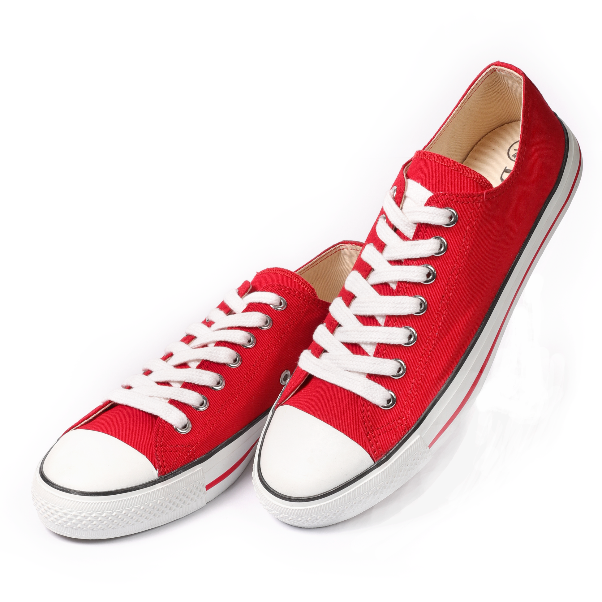 Red slip 2025 on canvas shoes